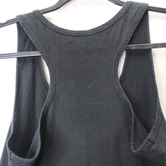 Black Matter Tank Top Women's Large Sugar Skull Racerback White Distressed Shirt - Picture 7 of 8